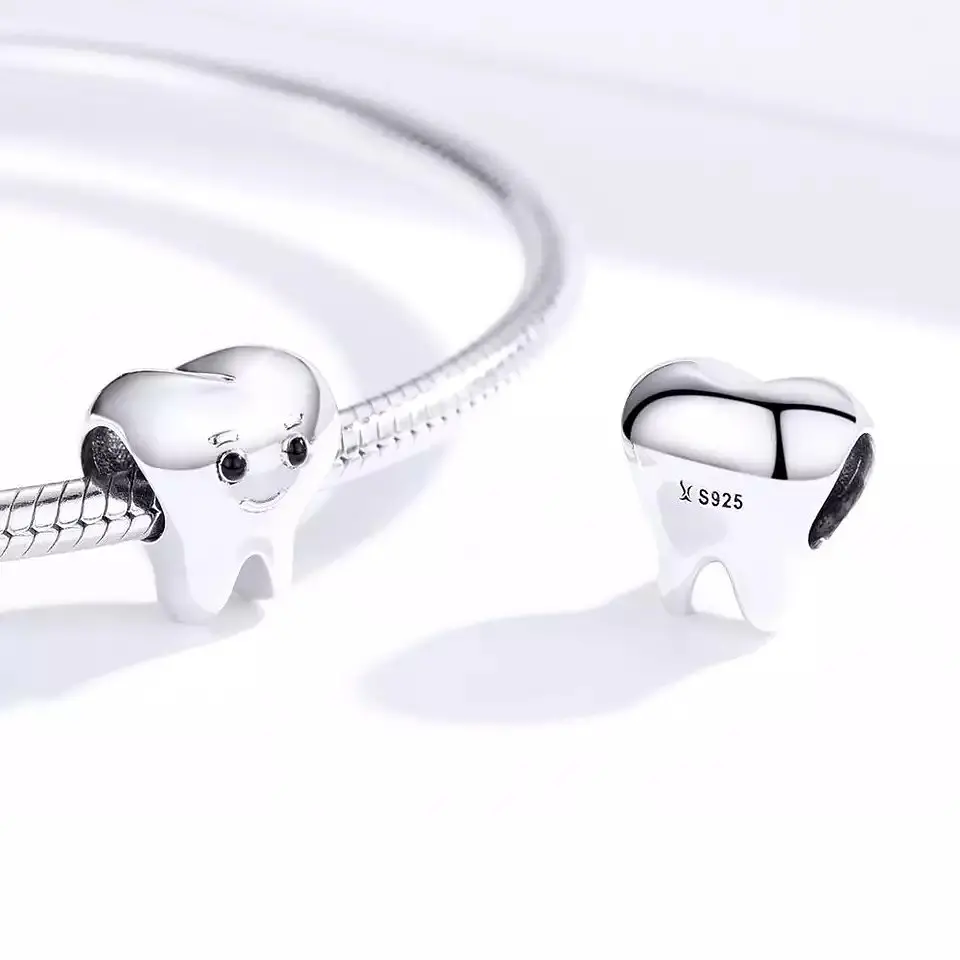 Charm Dije Plata 925 Muela Diente  2
