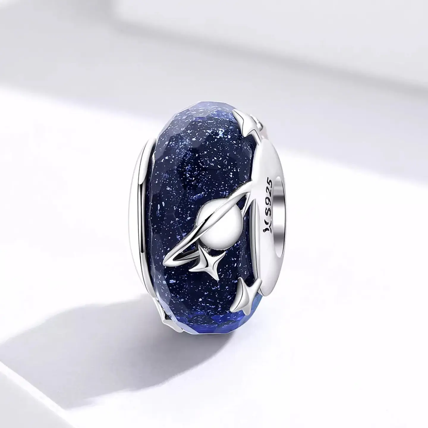 Charm Dije Plata 925 Cristal Murano Galaxia Estrella 4