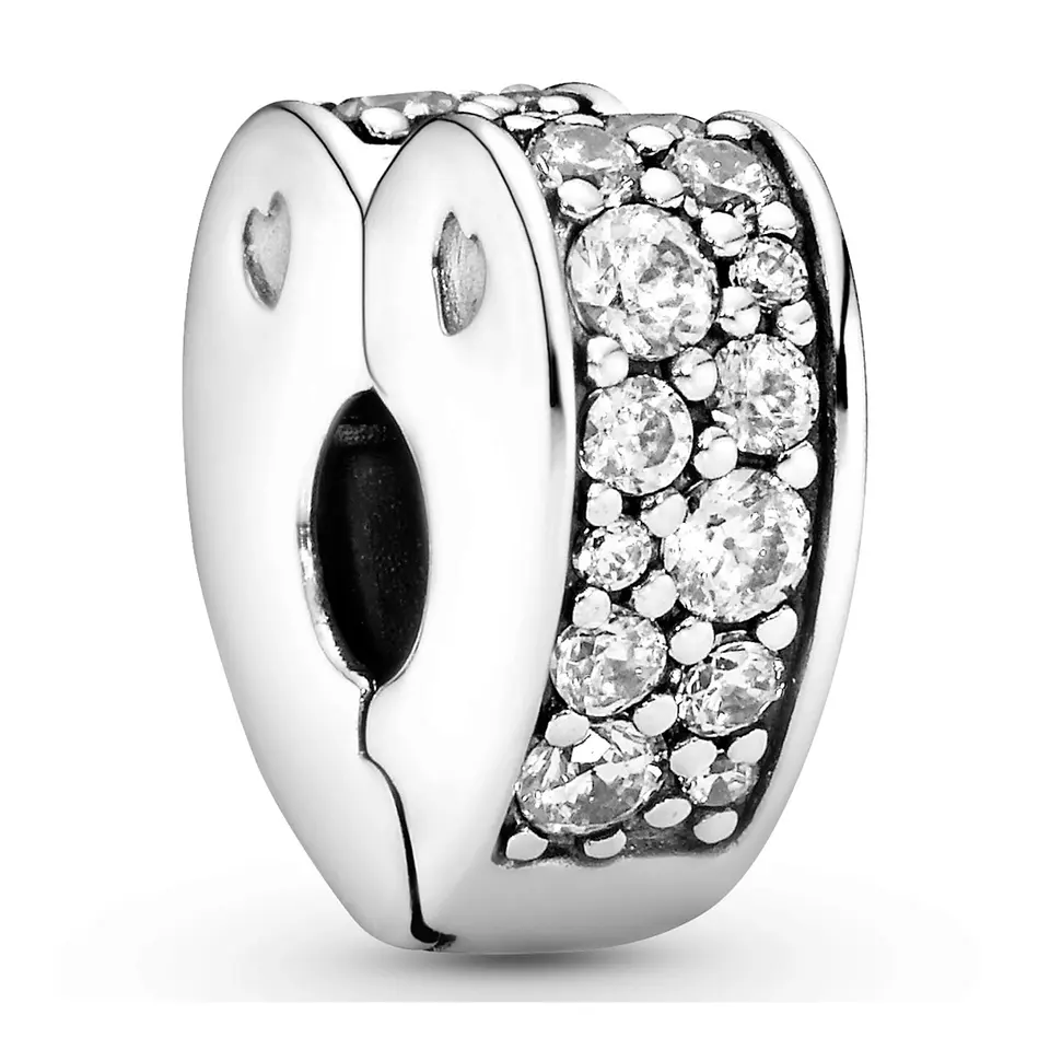 Charm Dije Plata 925 Separador Clip Corazon 1