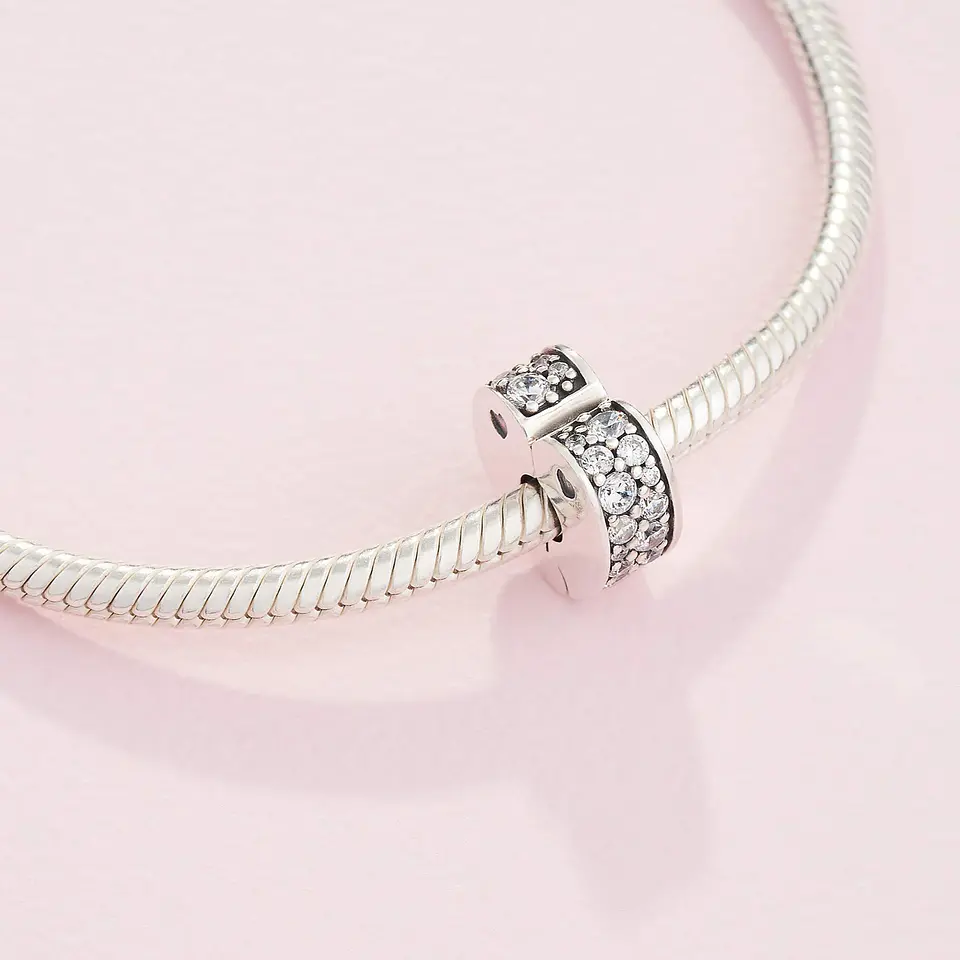 Charm Dije Plata 925 Separador Clip Corazon 2