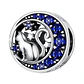 Charm Dije Plata 925 Gato en Luna Azul - Miniatura 1