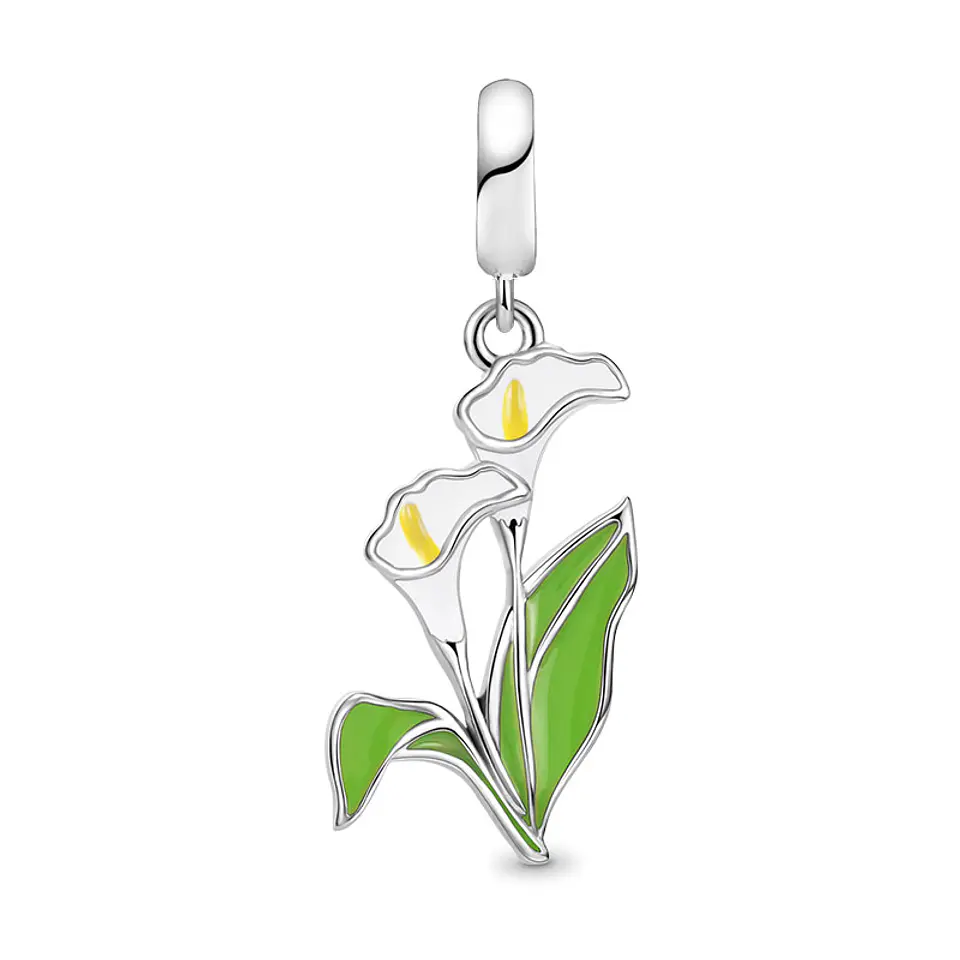 Charm Dije Plata 925 Colgante Flor Cala 1