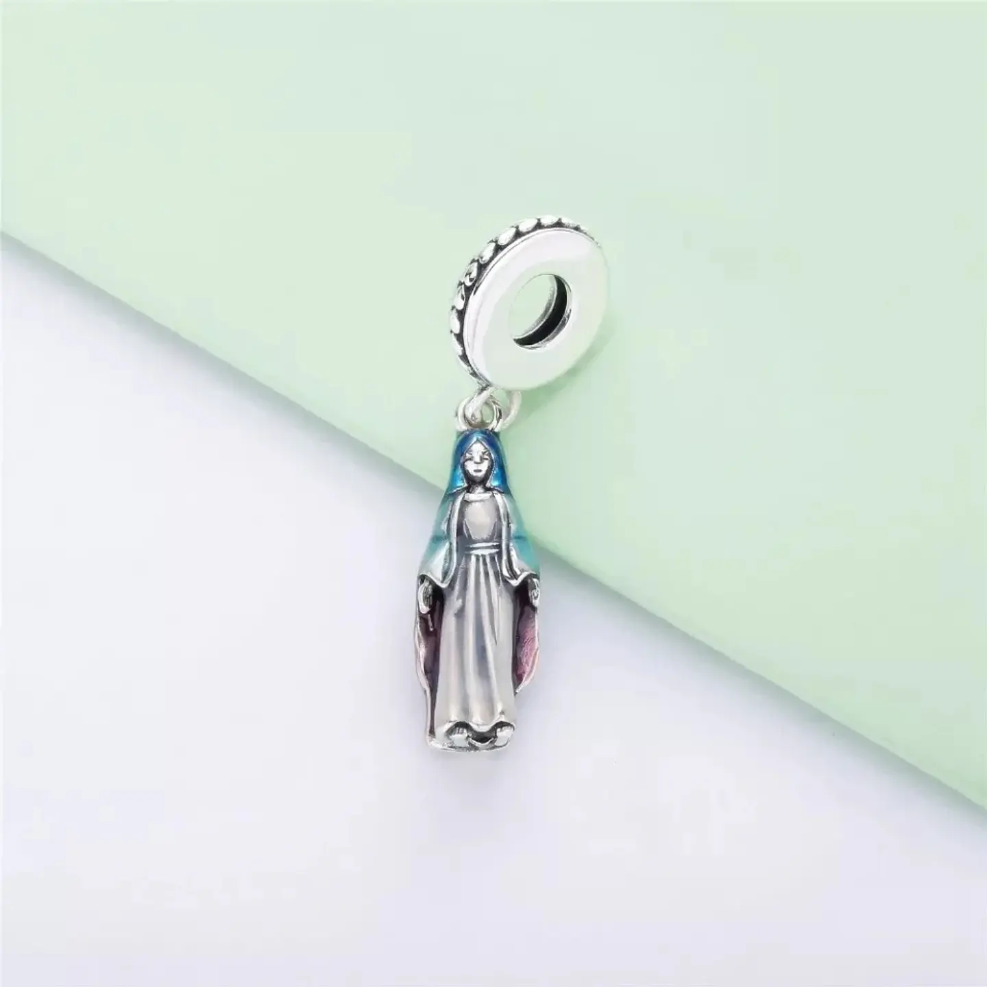 Charm Dije Plata 925 Colgante Virgen Maria 4