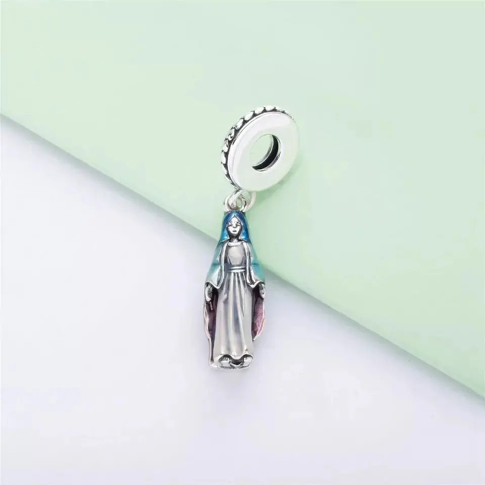 Charm Dije Plata 925 Colgante Virgen Maria 4