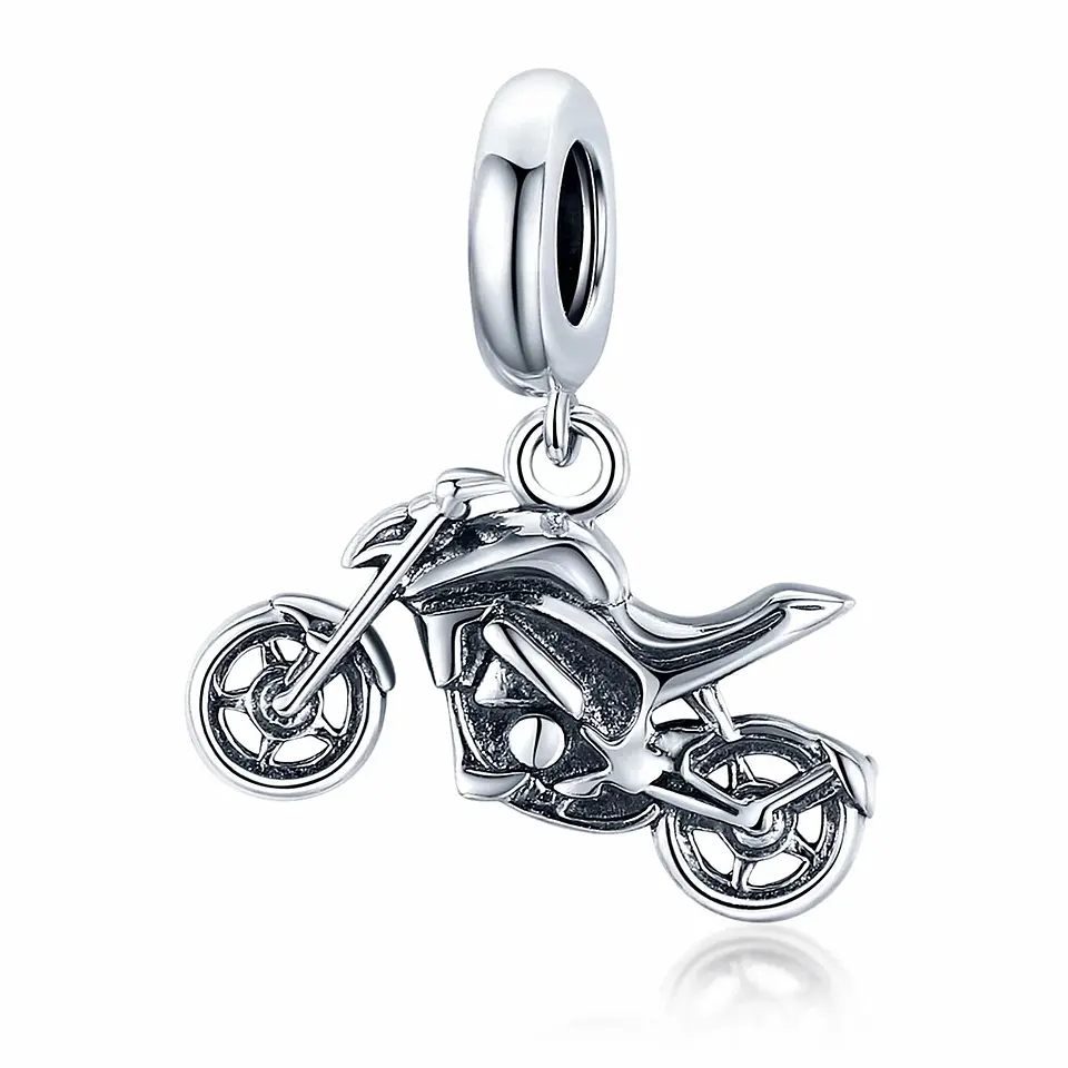 Charm Dije Plata 925 Colgante Moto Naked 1