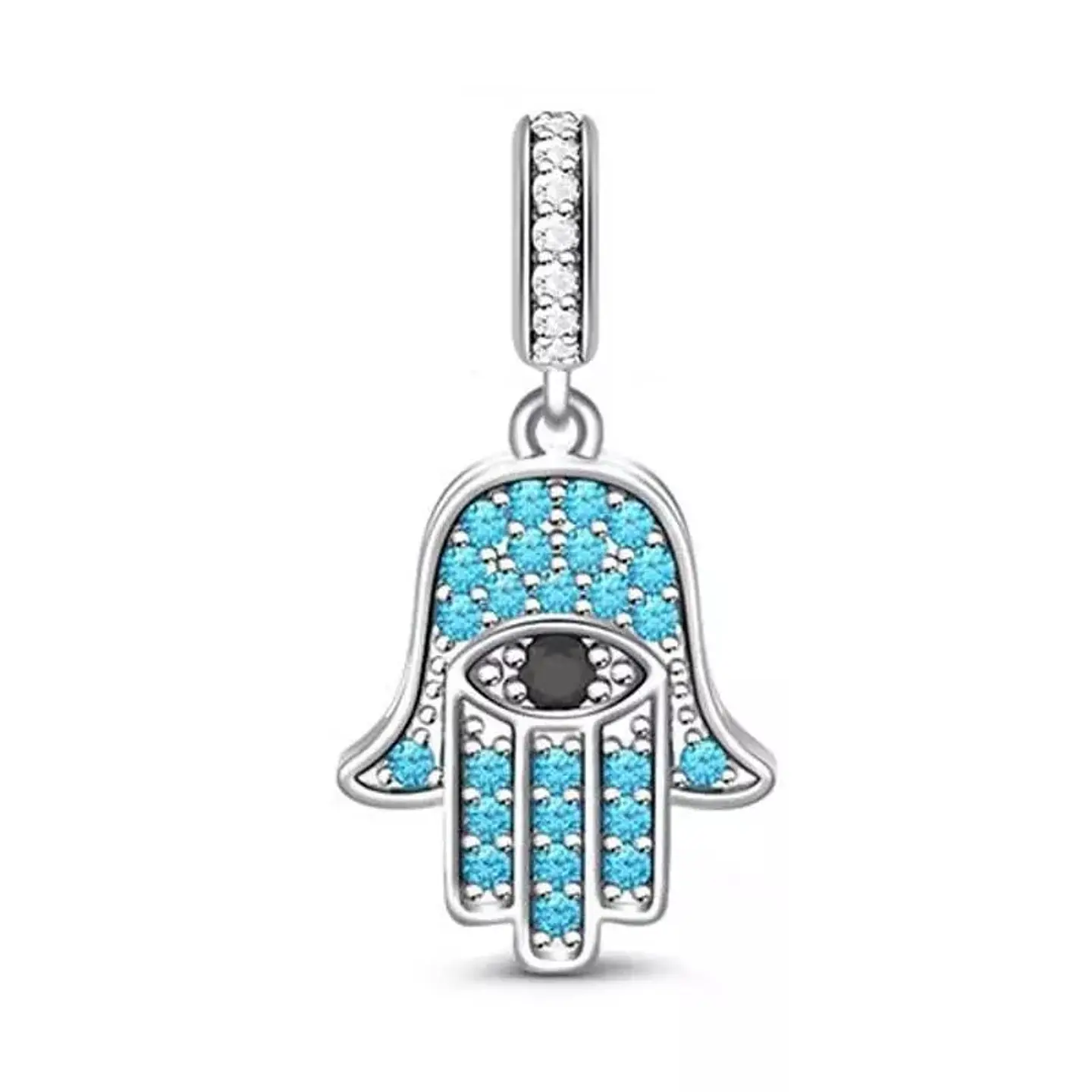 Charm Dije Plata 925 Mano de Fatima Celeste 1