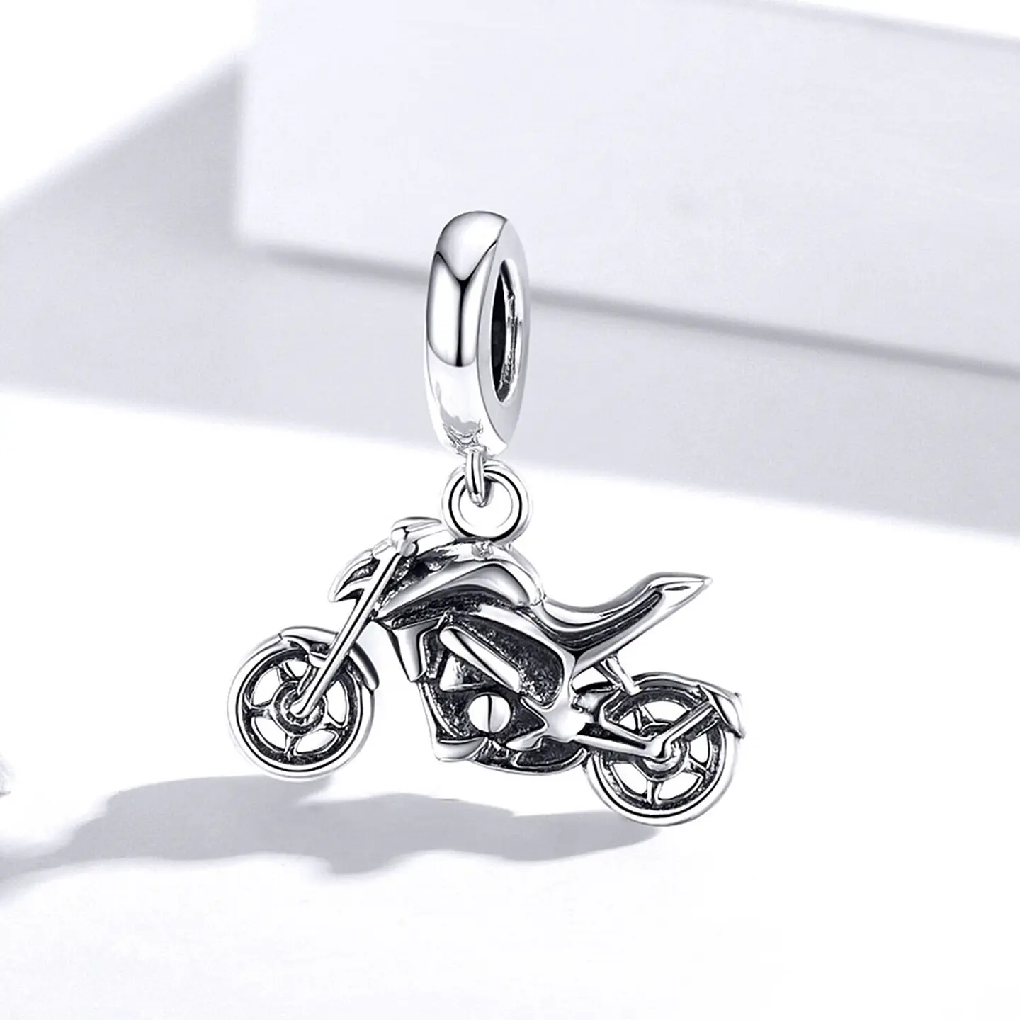 Charm Dije Plata 925 Colgante Moto Naked 3