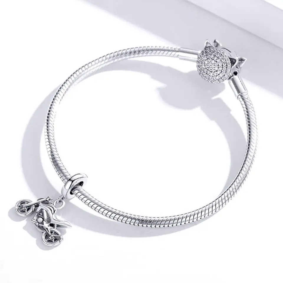Charm Dije Plata 925 Colgante Moto Naked 4