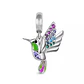 Charm Dije Plata 925 Pajaro Colibri Multicolor - Miniatura 1