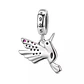Charm Dije Plata 925 Pajaro Colibri Multicolor - Miniatura 2
