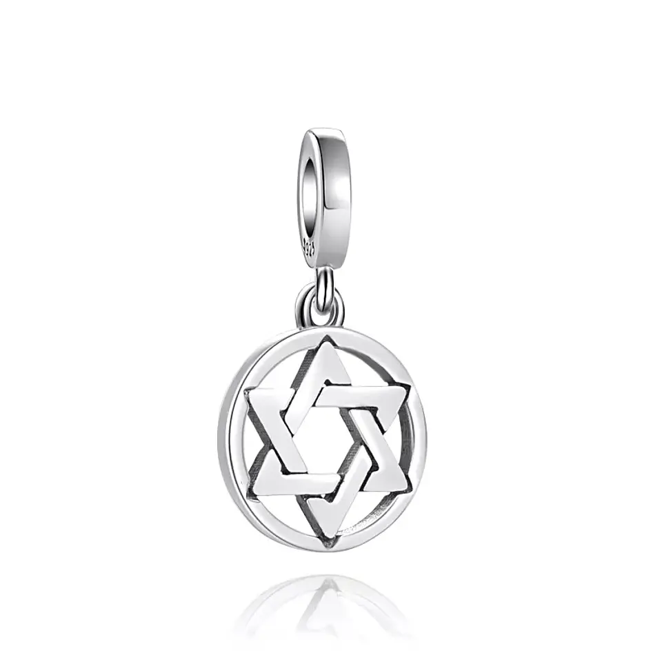 Charm Dije Plata 925 Colgante Estrella de David 1