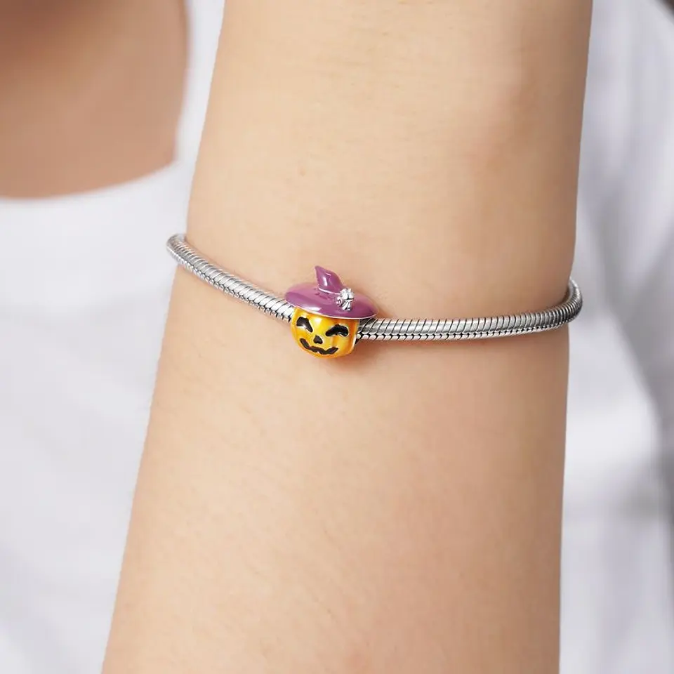 Charm Dije Plata 925 Calabaza Sobrero 3