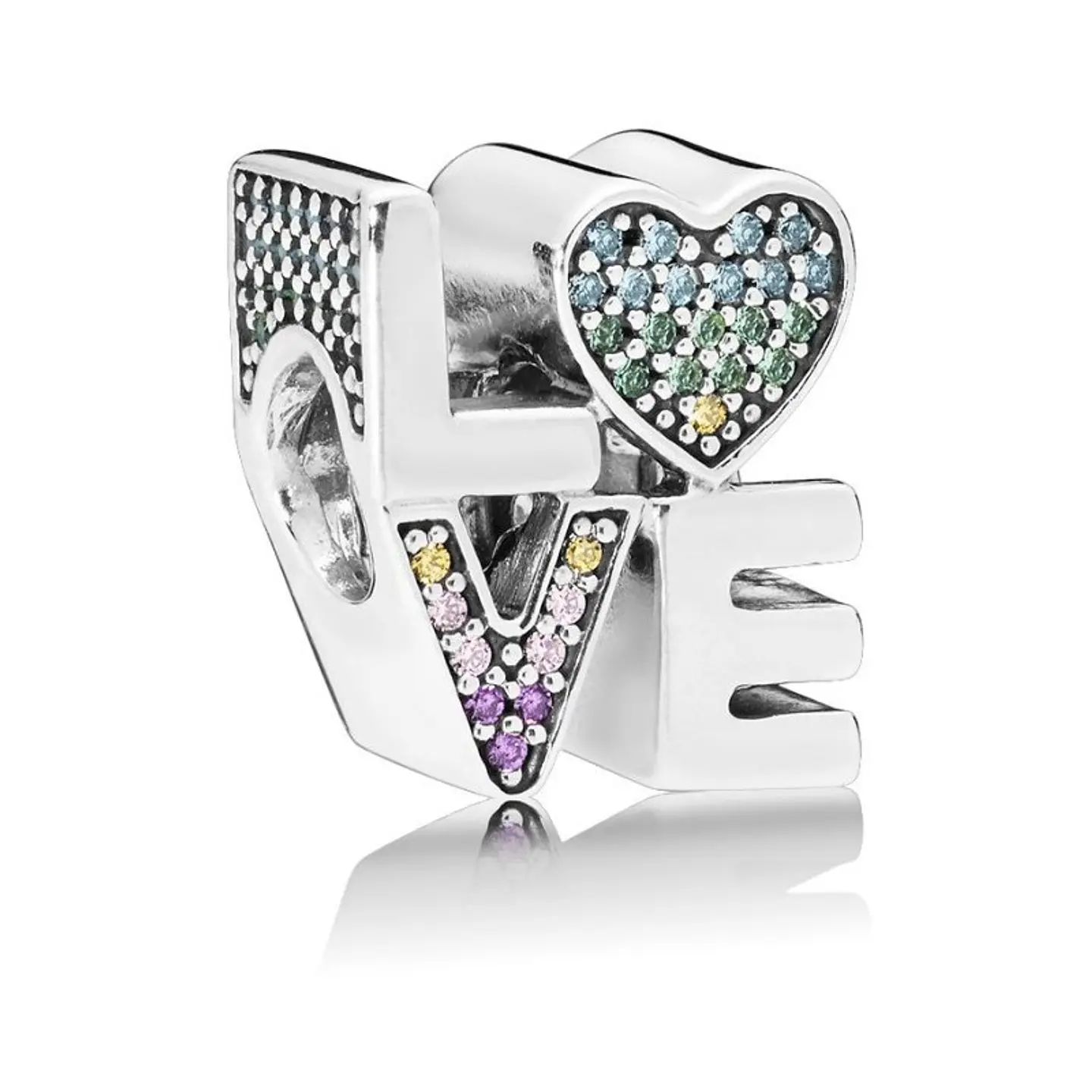 Charm Dije Plata 925 Love Multicolor  1