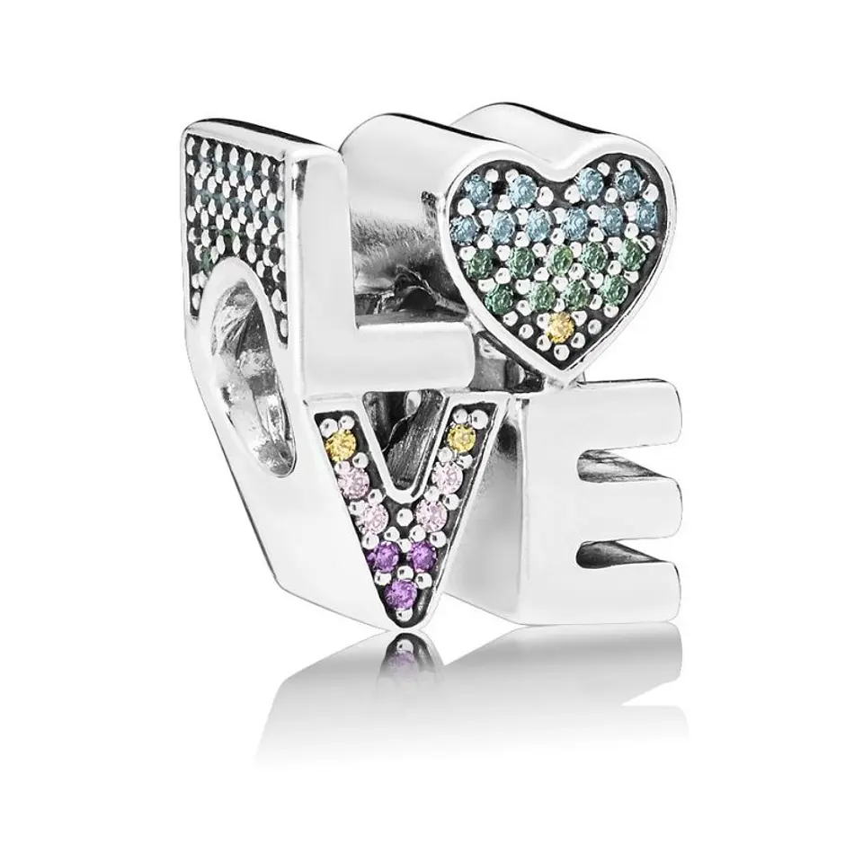 Charm Dije Plata 925 Love Multicolor  1