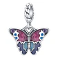 Charm Dije Plata 925 Mariposa Multicolor - Miniatura 1