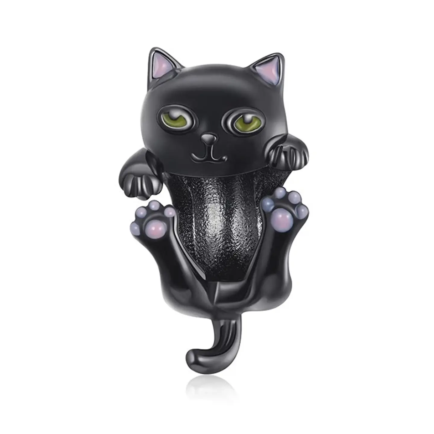 Charm Dije Plata 925 Gato Negro Colgante  1