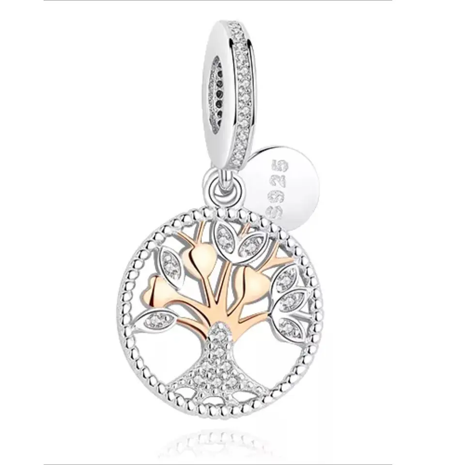 Charm Dije Plata 925 Arbol Corazones 1