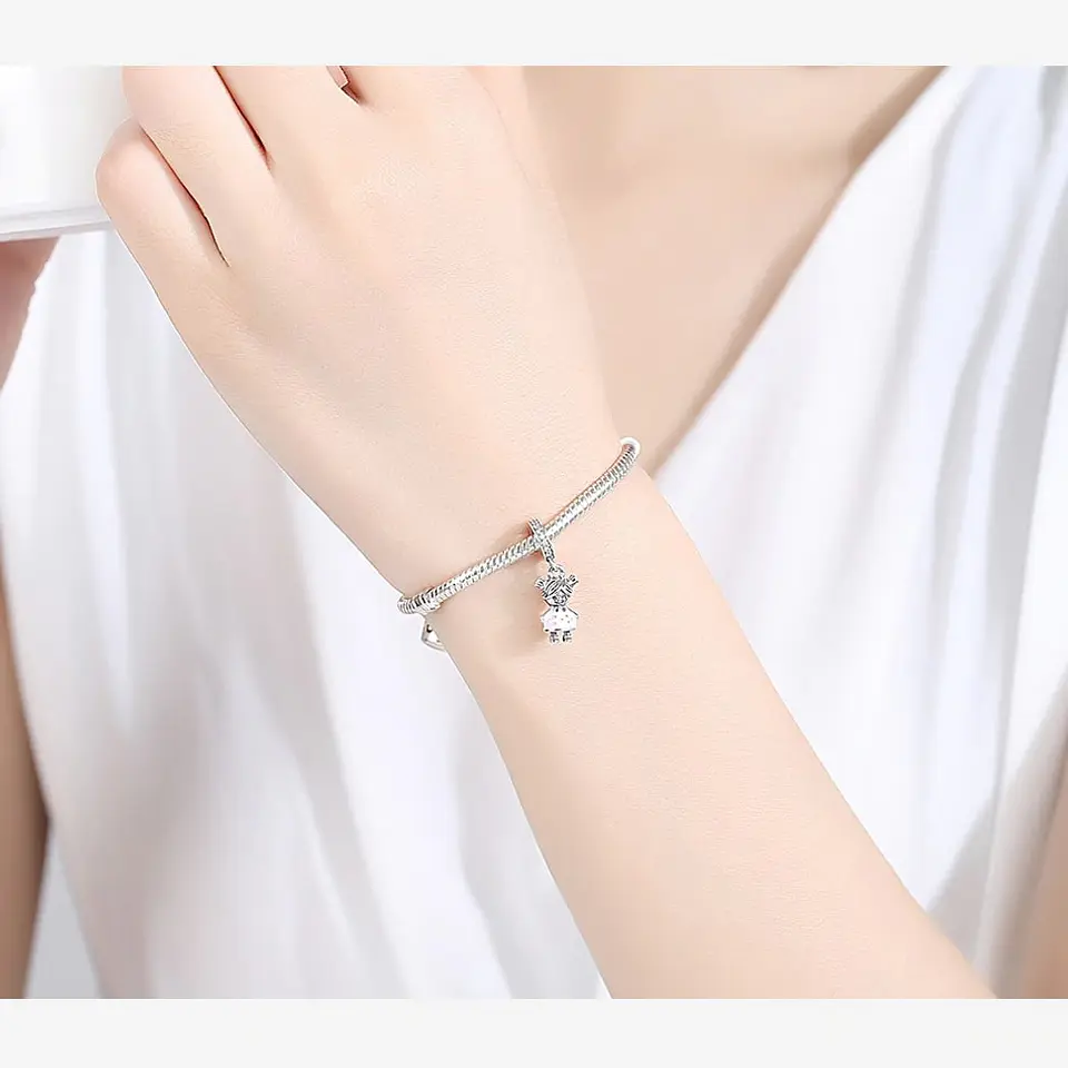 Charm Dije Plata 925 Niña Hija Rosa 3