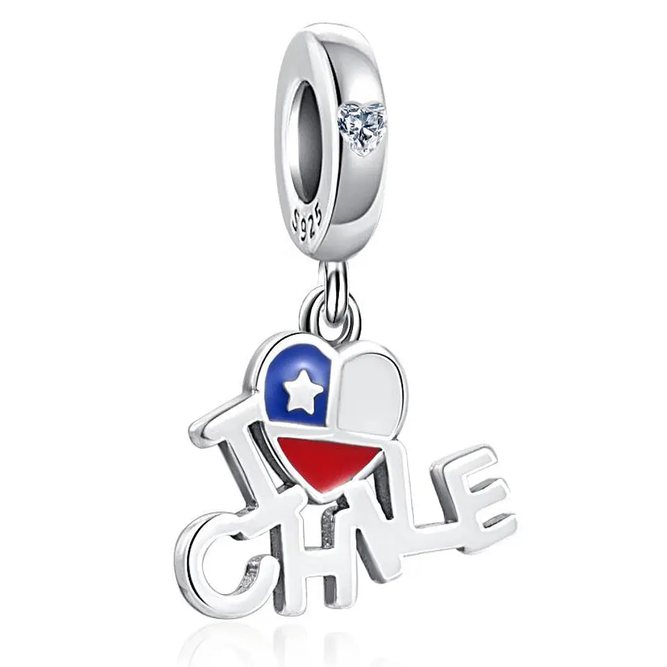 Charm Dije Plata 925 Amo a Chile 1