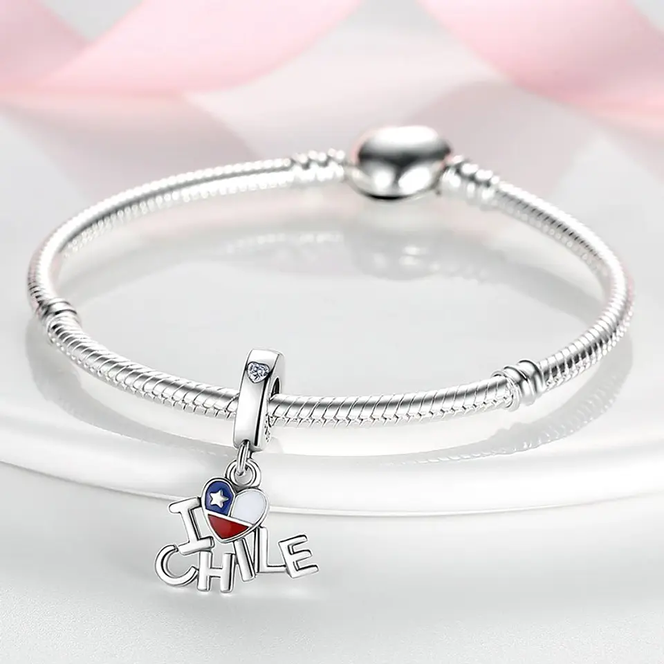 Charm Dije Plata 925 Amo a Chile 2