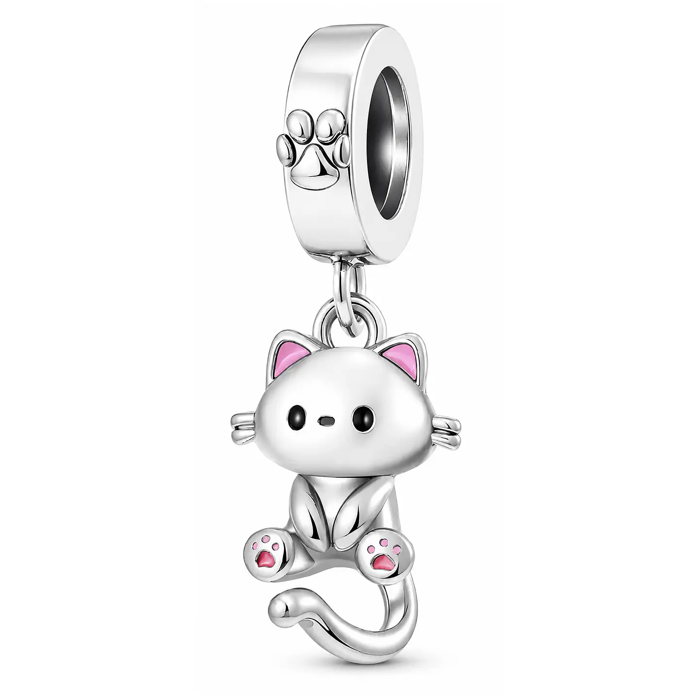 Charm Dije Plata 925 Lindo Gatito 1