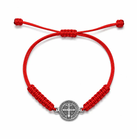Pulsera Hilo Rojo Trenzado San Benito Abad