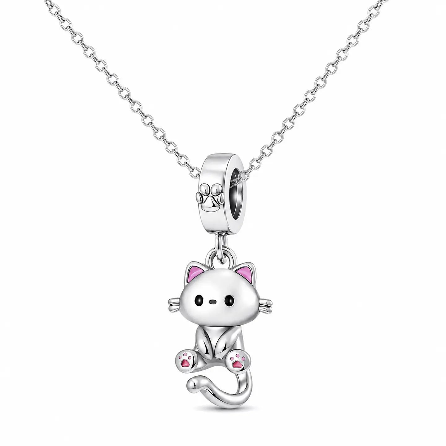 Charm Dije Plata 925 Lindo Gatito 3