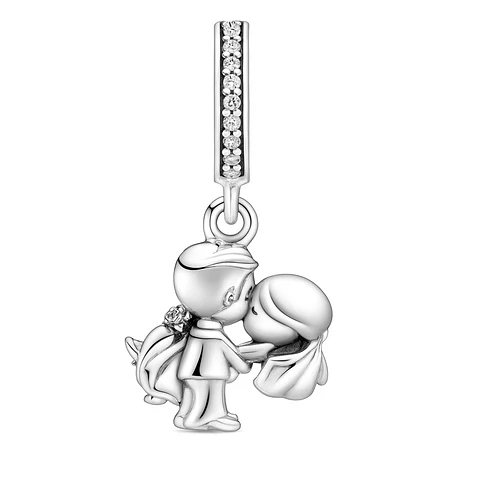 Charm Dije Plata 925 Pareja Esposos Boda