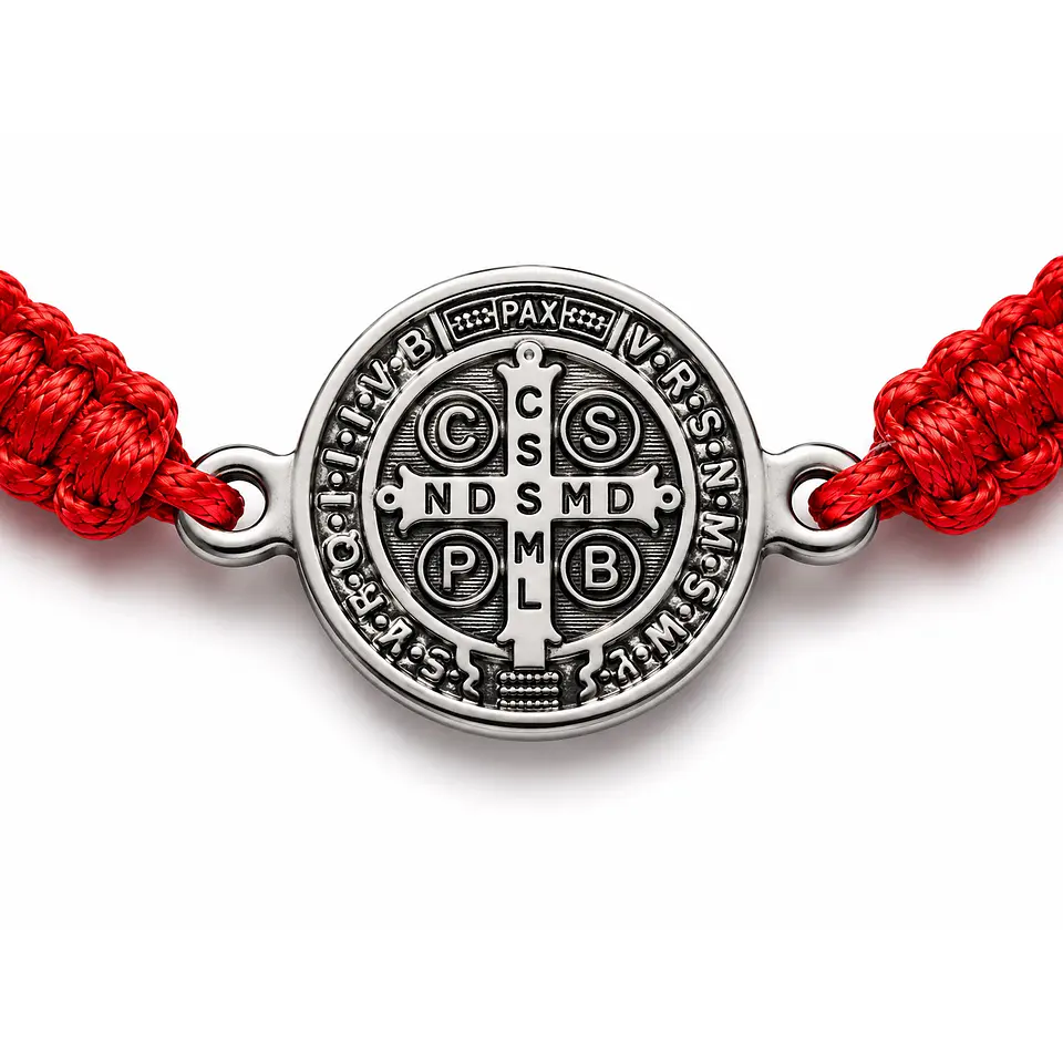 Pulsera Hilo Rojo Trenzado San Benito Abad 4
