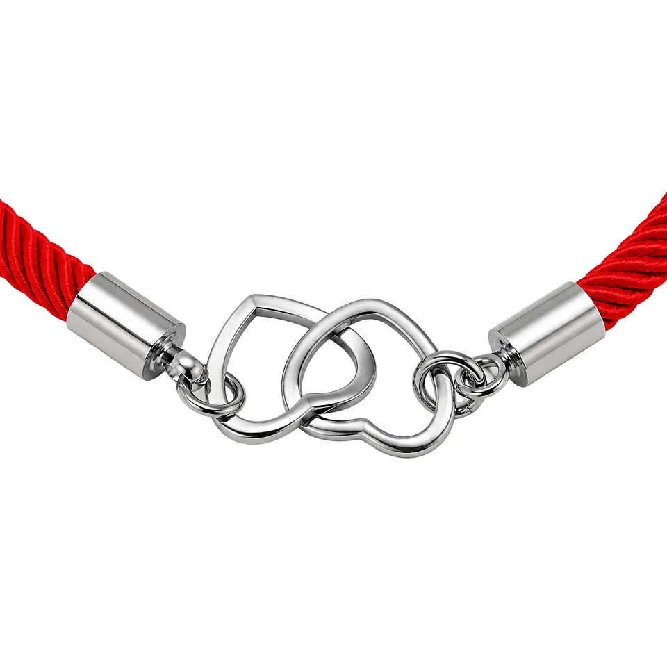 Pulsera Cuerda Roja Corazones Entrelazados 3