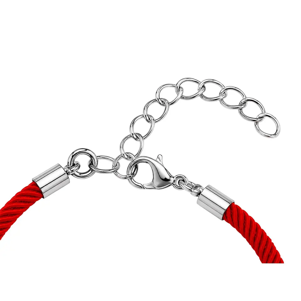 Pulsera Cuerda Roja Corazones Entrelazados 4