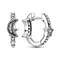 Aros Plata 925 Luna y Estrella Huggie 15mm - Miniatura 1