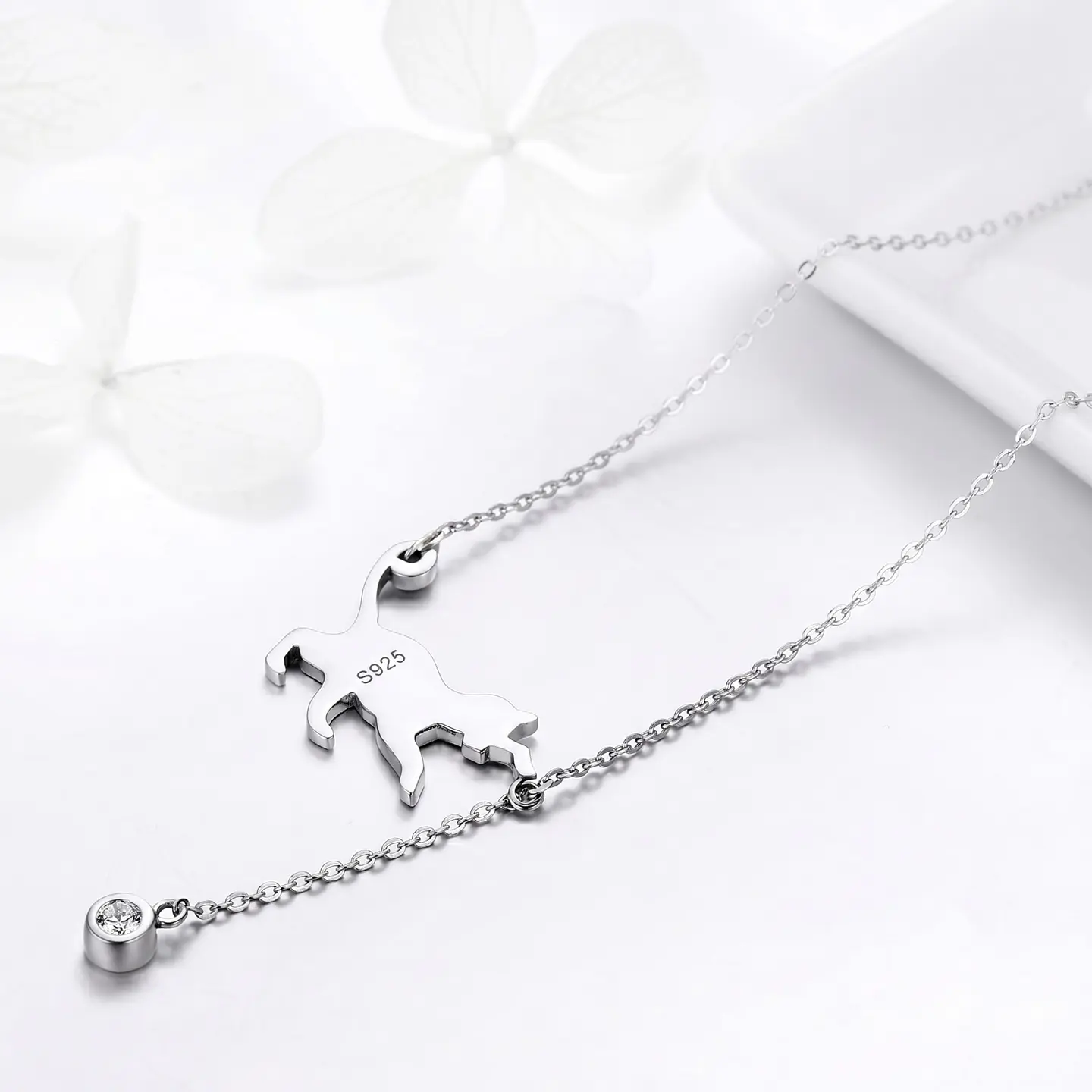 Collar Plata 925 Gatito Jugueton y Circón 4