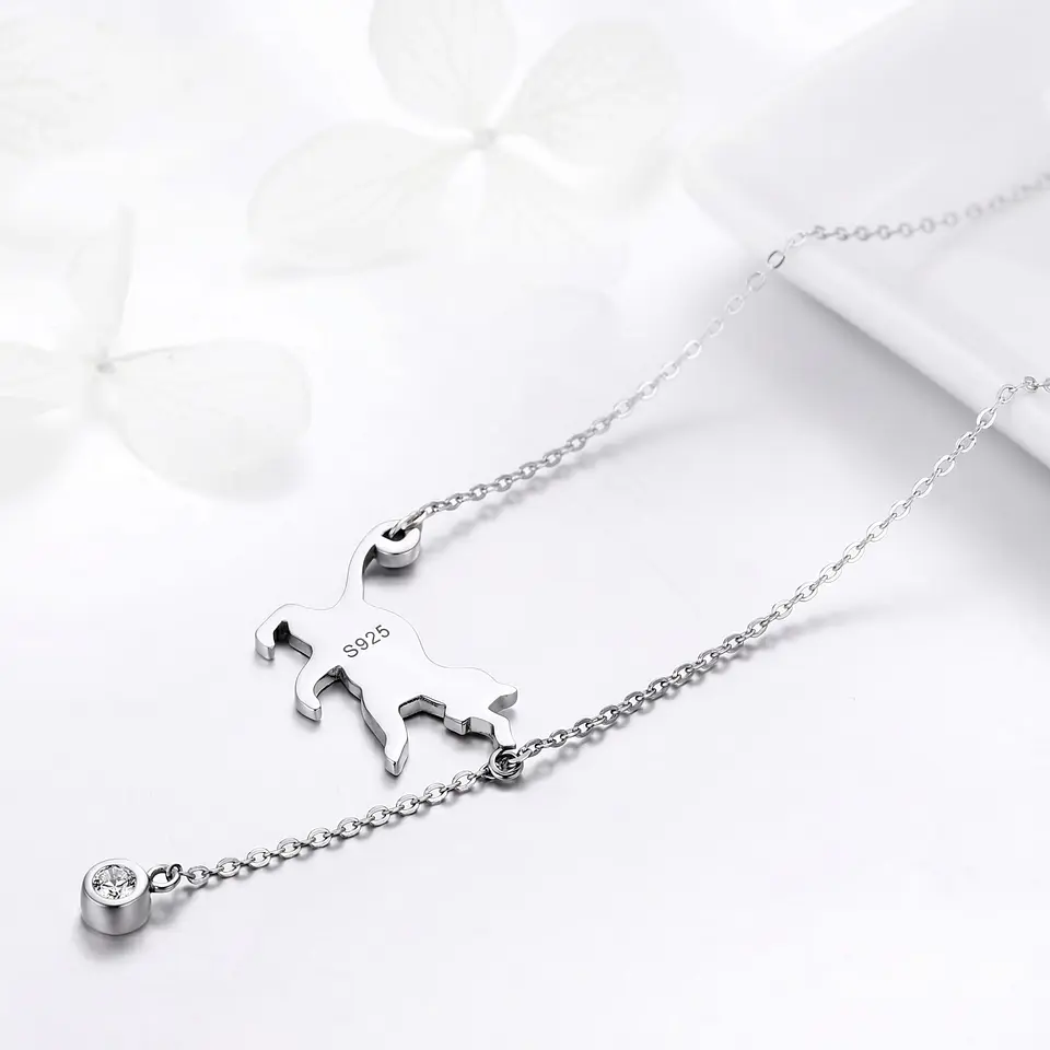 Collar Plata 925 Gatito Jugueton y Circón 4