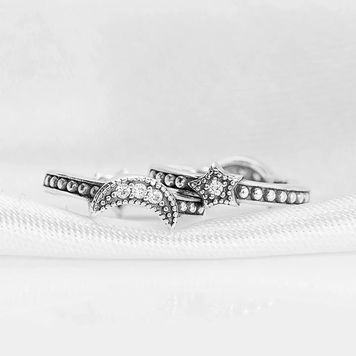 Aros Plata 925 Luna y Estrella Huggie 15mm 6