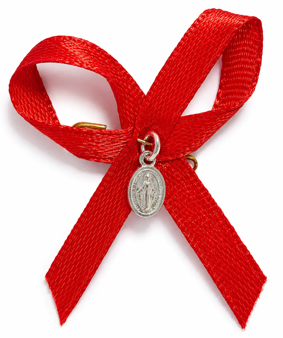 Medalla Plata 925 Virgen Milagrosa Bebe Cinta Roja 4