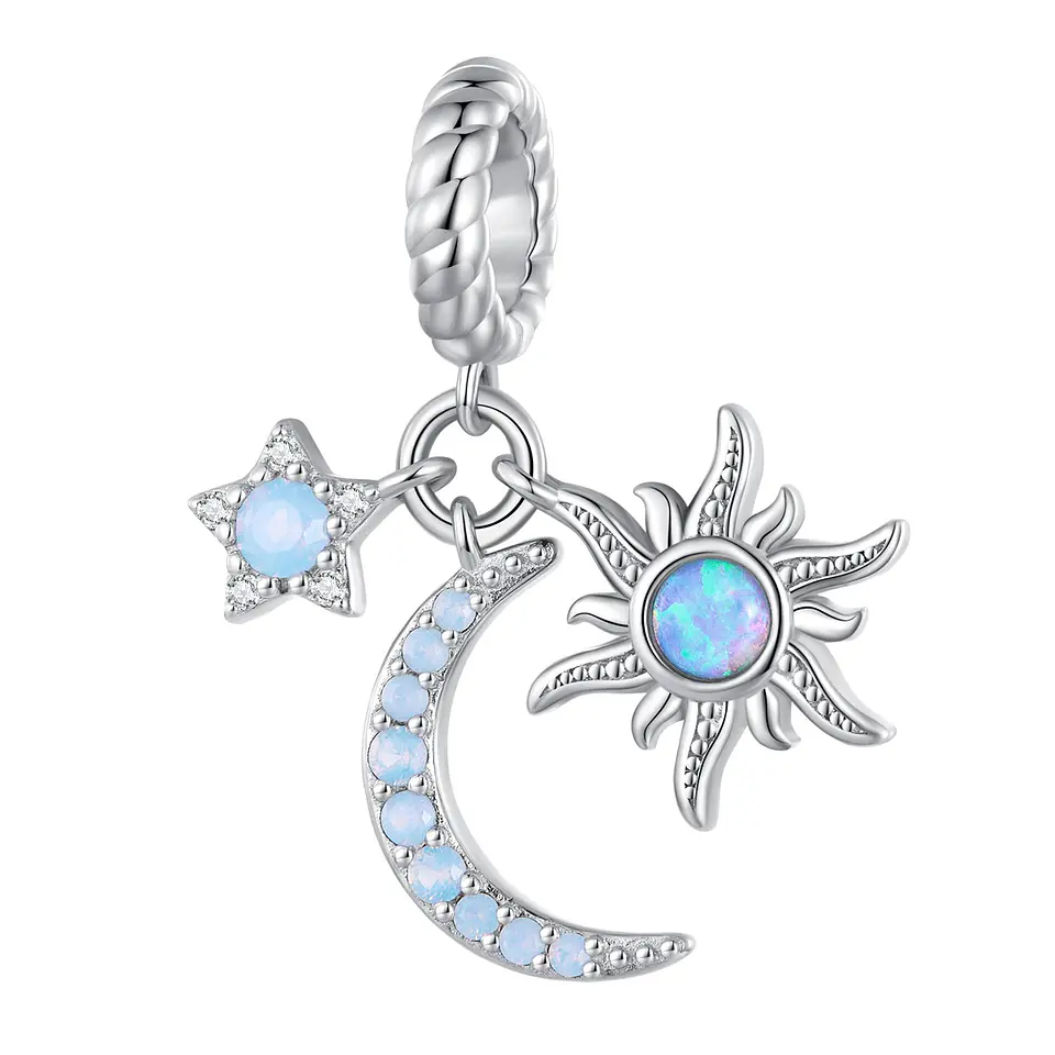 Charm Dije Plata 925 Luna Estrella y Sol 1