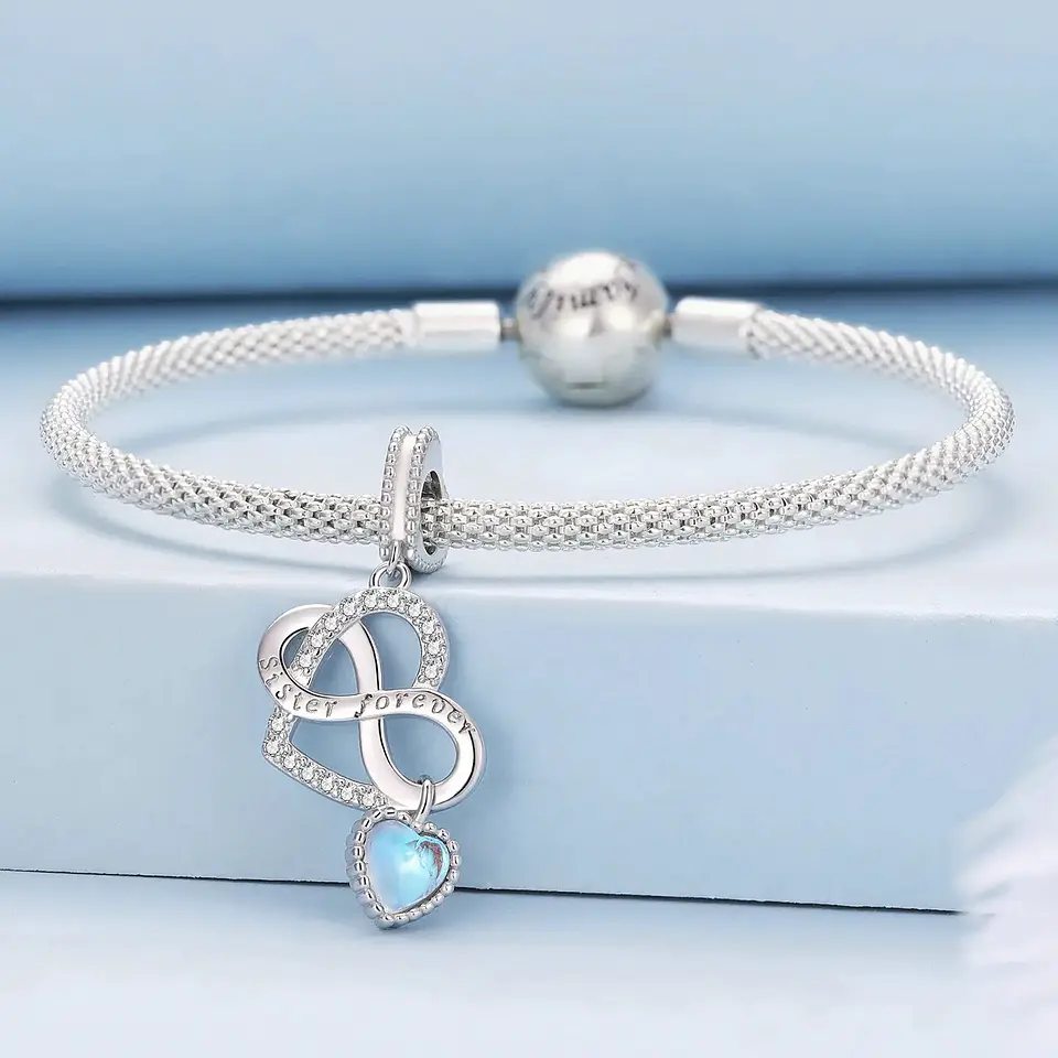 Charm Dije Plata 925 Corazon Infinito Sister 3