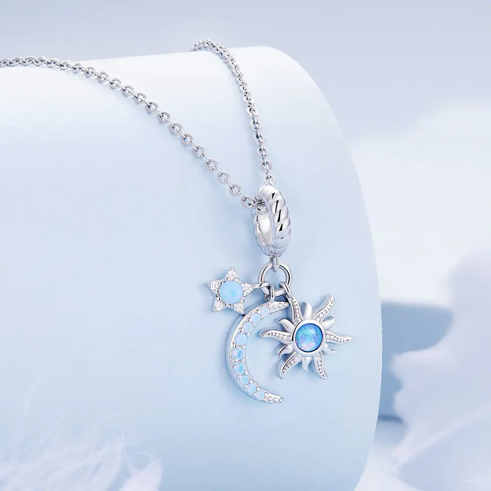 Charm Dije Plata 925 Luna Estrella y Sol 3