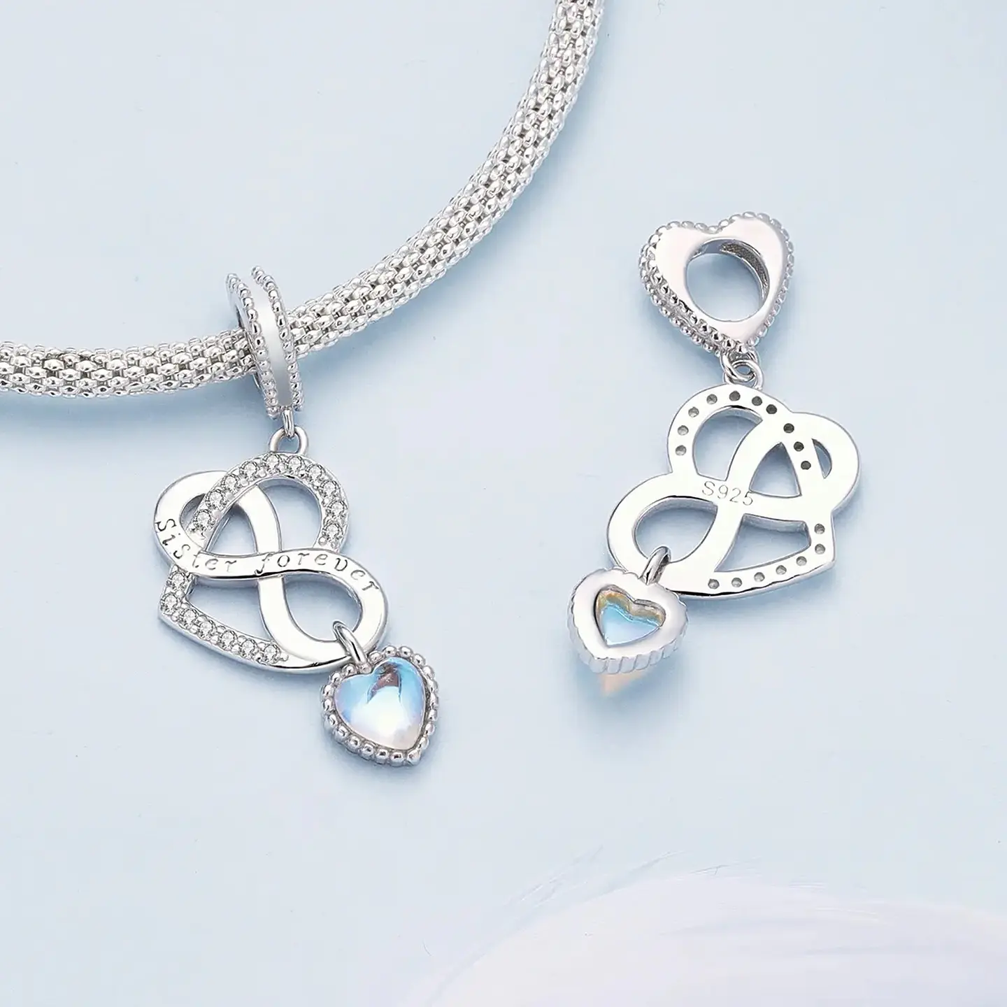 Charm Dije Plata 925 Corazon Infinito Sister 5