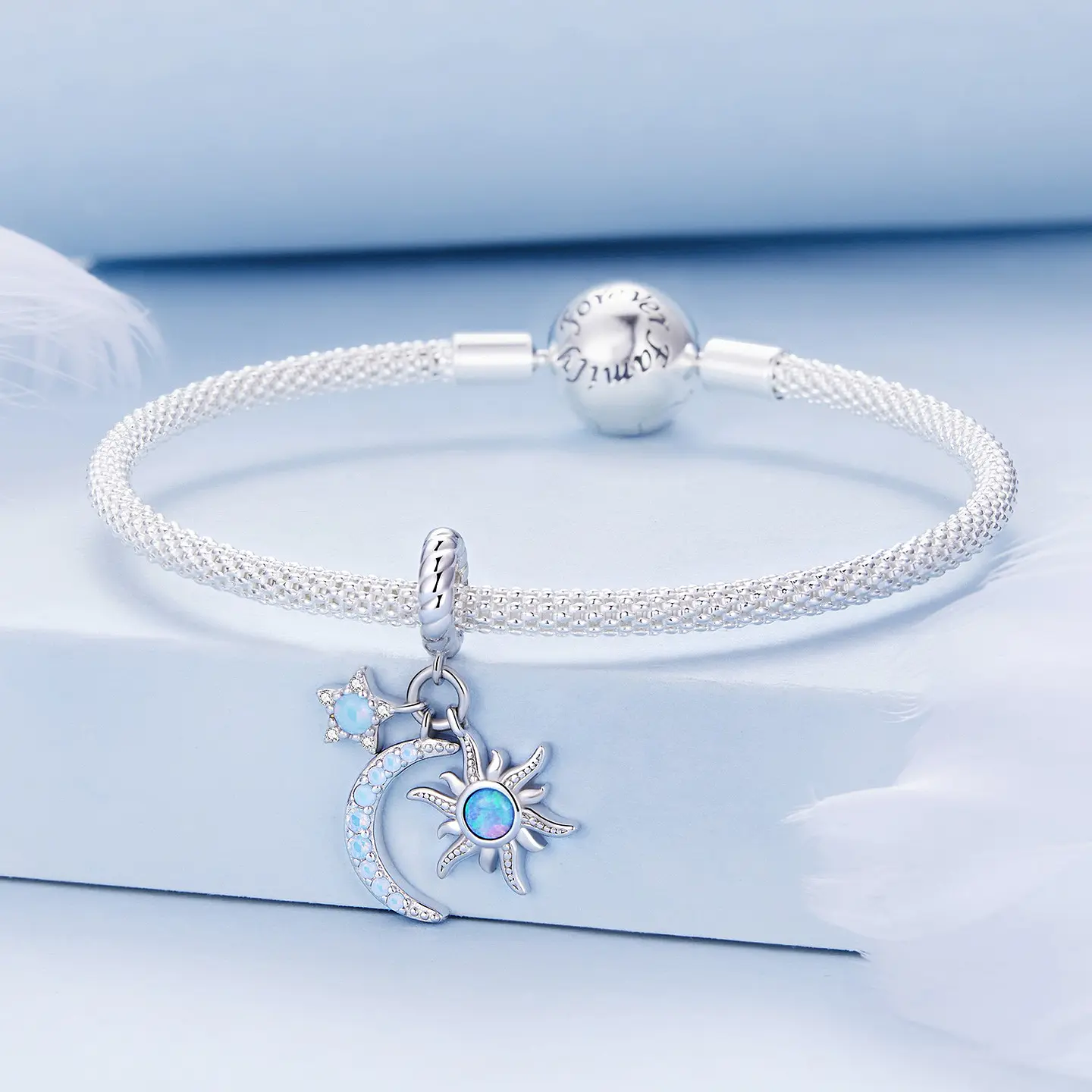 Charm Dije Plata 925 Luna Estrella y Sol 4