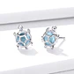Aros Plata 925 Tortuga Marina Celeste - Miniatura 3