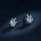 Aros Plata 925 Tortuga Marina Celeste - Miniatura 5