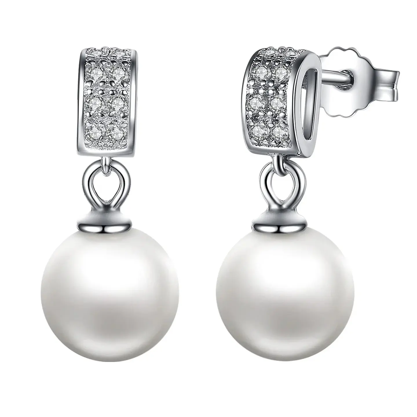 Aros Plata 925 Perla Blanca y Circones 1