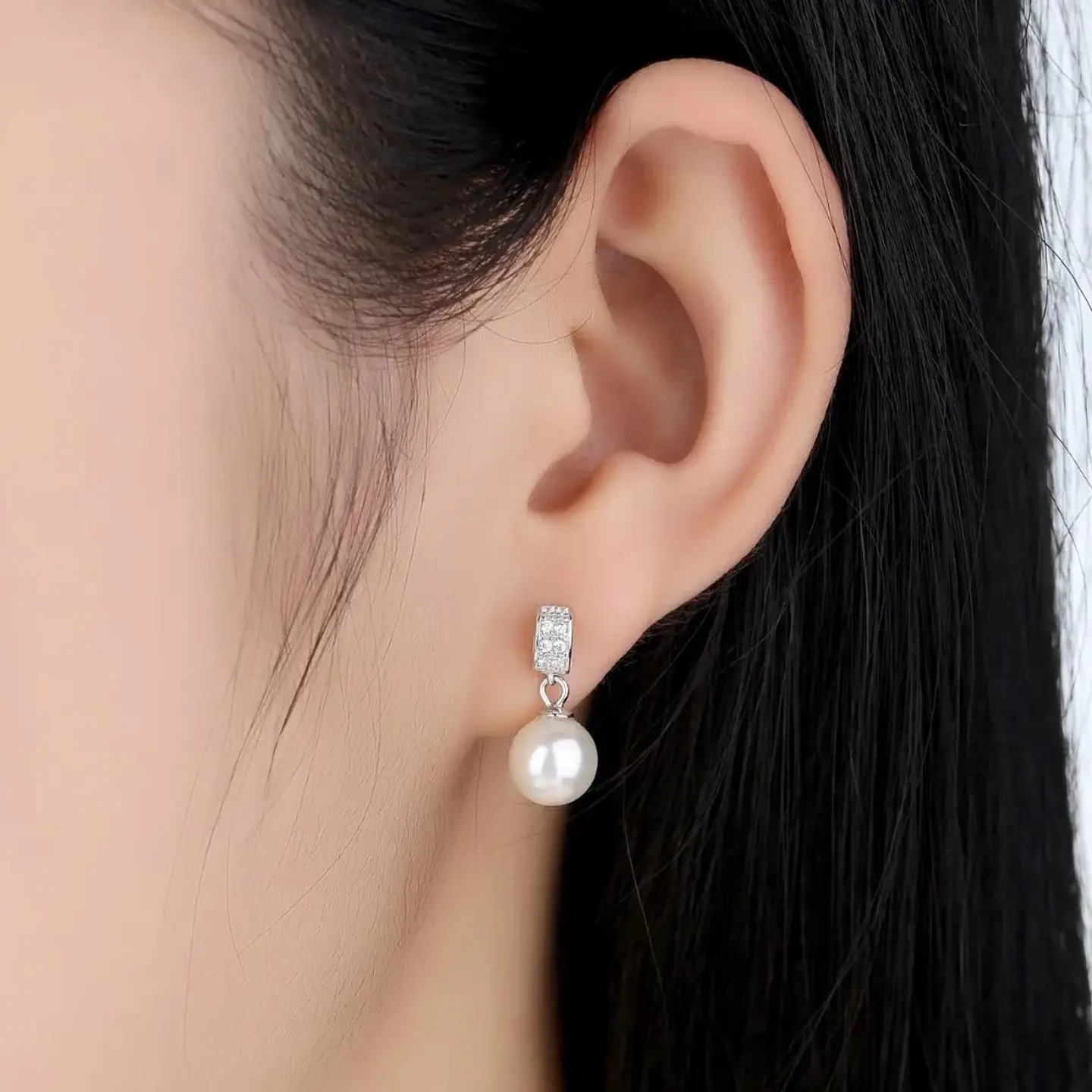 Aros Plata 925 Perla Blanca y Circones 2