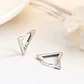 Aros Plata 925 Argolla Triangulo Plateado - Miniatura 4