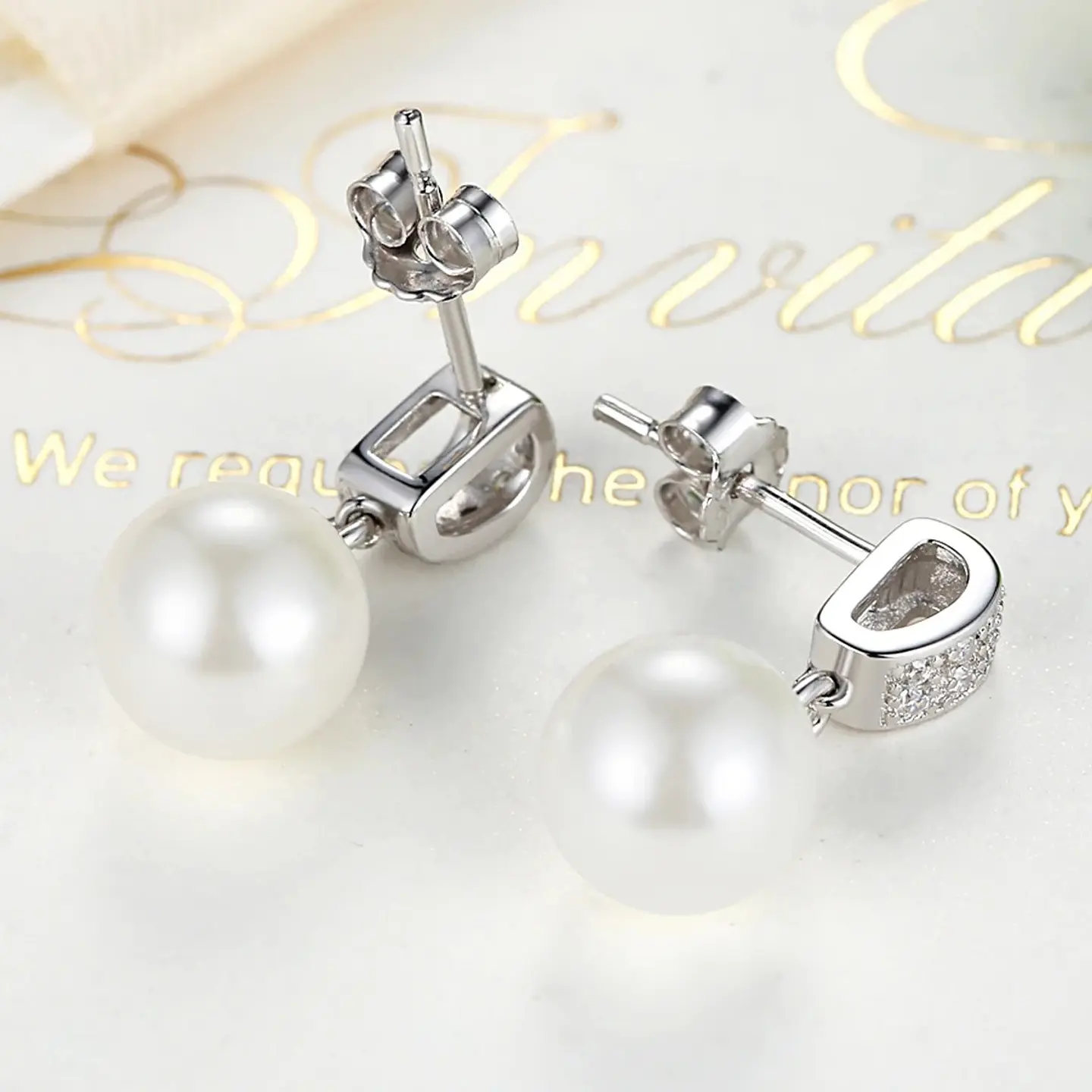 Aros Plata 925 Perla Blanca y Circones 4