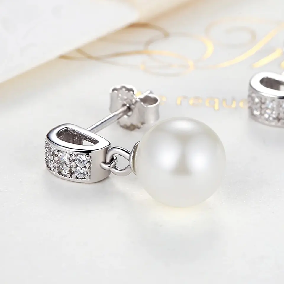 Aros Plata 925 Perla Blanca y Circones 5
