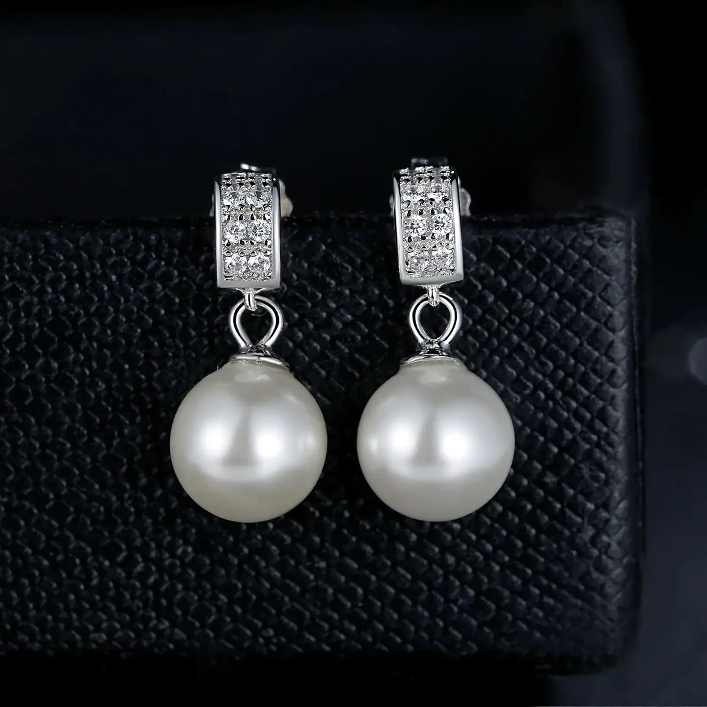 Aros Plata 925 Perla Blanca y Circones 6