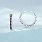 Aros Plata 925 Argollas Huggies Circones Negros - Miniatura 3
